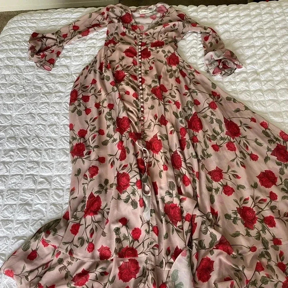 Fame and Partners Dresses & Skirts - Fame and Partners Red Floral Maxi Dress